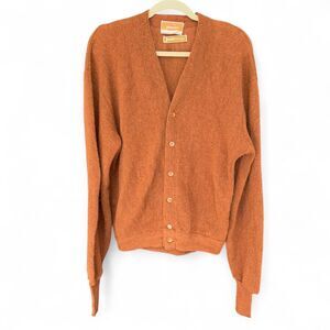 VTG 60s/70s Jantzen 3 Under Dave Marr Grandpa Cardigan burnt orange Sz XL